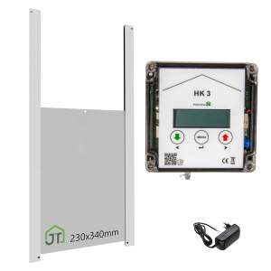 HK3 mit Hühnerklappe 230x340mm und integrierter Schaltung für Anlocklicht