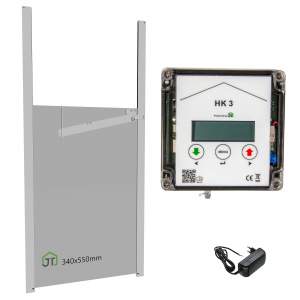 HK3 mit G&auml;nseklappe 340x550mm Selbstverriegelung + integrierter Schaltung f&uuml;r Anlocklicht
