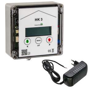 automatische Hühnerklappe HK3 mit Steckernetzteil 12V +  Zeitschaltuhr, Steuerung Anlocklicht