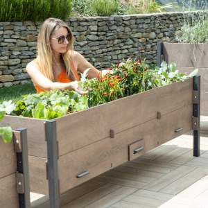 Erhöhter Pflanzkasten 60 x 180 H 80 2 Module aus HPL