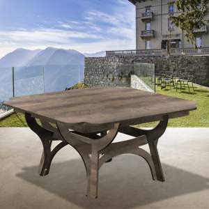 Niedriger Gartentisch H 35 x 80 x 80 aus HPL-Laminat