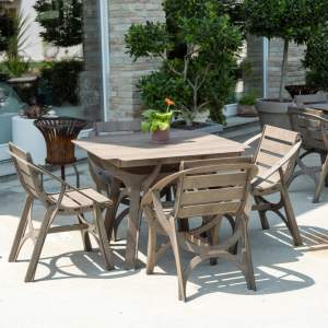 Hoher Gartentisch H 75 x 100 x 100 aus HPL-Laminat