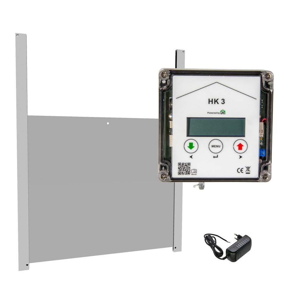 HK3 mit Hühnerklappe 420x370mm und integrierter Schaltung für Anlocklicht