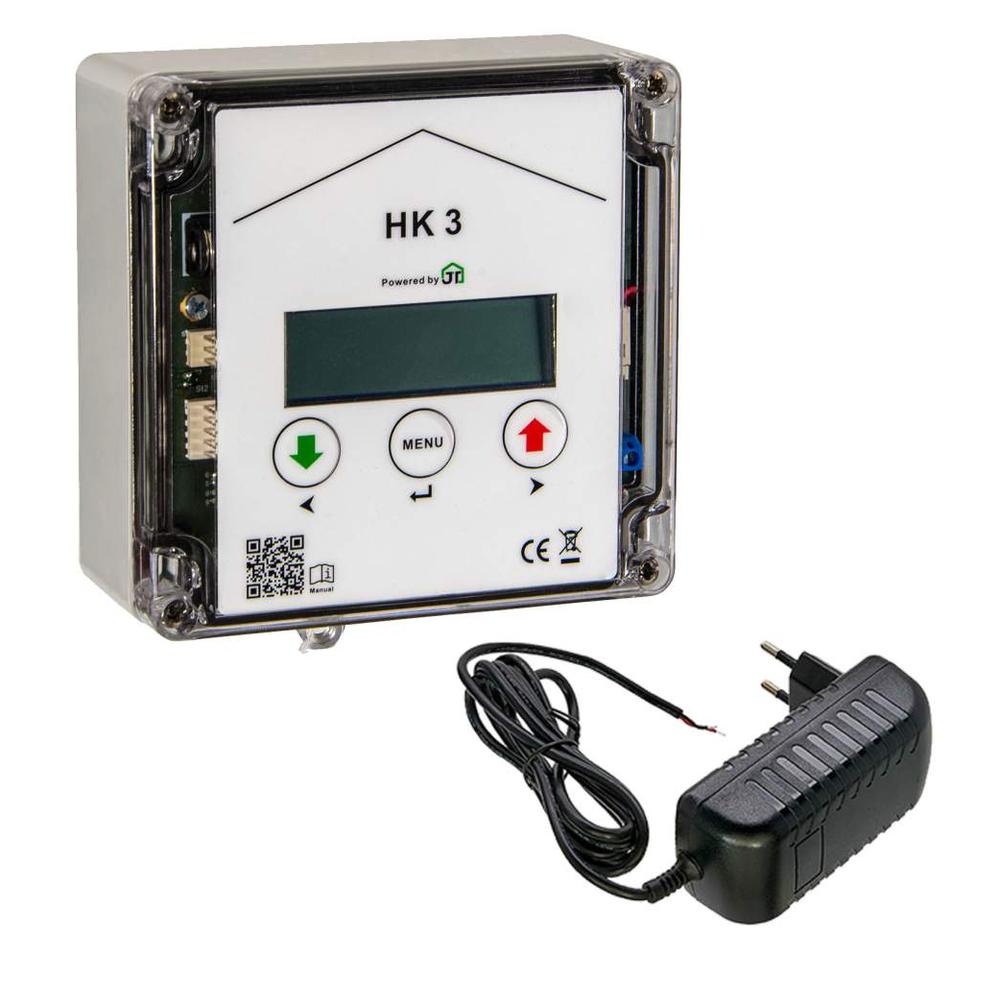 automatische Hühnerklappe HK3 mit Steckernetzteil 12V +  Zeitschaltuhr, Steuerung Anlocklicht